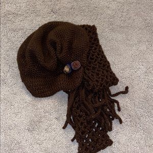 Hand Knit Scarf and Hat Set